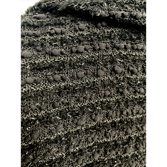 St John Jacket Blazer Knit Black Textured Tweed One Button Shimmer Long Sleeve 6 - Picture 5 of 8